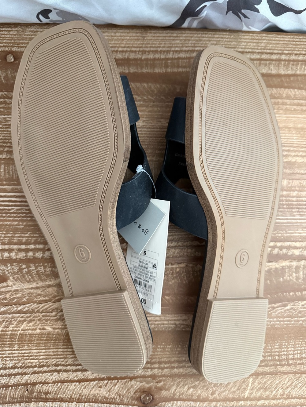 a new day Black Slide Sandals with Scalloped Upper - Picture 2 of 3